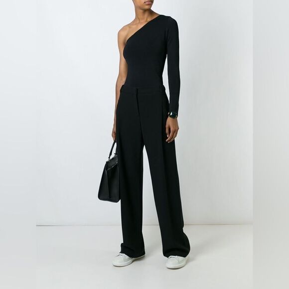 Theory Tops - Theory Lefft Matte One-Shoulder Top Black Small